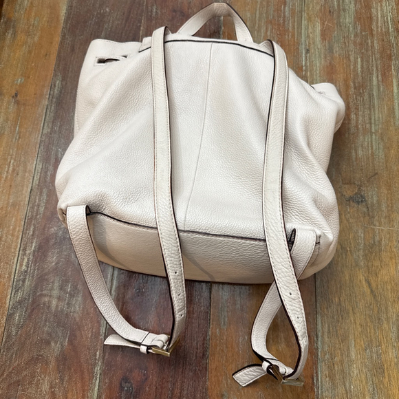 Kate Spade Beige Leather Drawstring Backpack Purse One Size Women’s - Picture 7 of 12